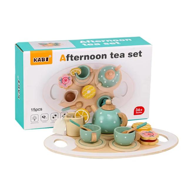 Conjunto Chá da Tarde Madeira Brinquedo Cozinha Infantil Educacional Presente Meninas Meninos