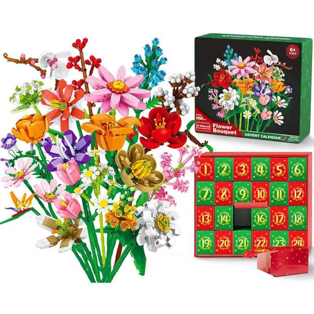 Blocos de Construção Calendário Advento Natal 24 Dias Surpresa DIY Presente