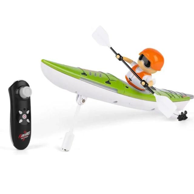 Barco de Controle Remoto 2.4G Lancha de Corrida 15km/h Brinquedo à Prova d'Água