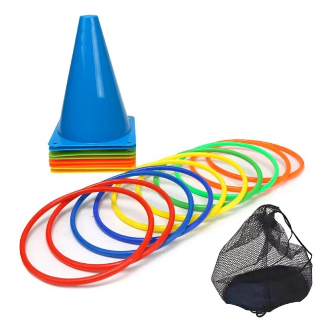 Ring Toss Jogo de Arremesso Cones Plástico Macio 18 Peças