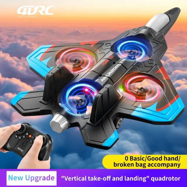 V32 RC Avião EPP Planador 2.4G com Luzes e Rolo 360°