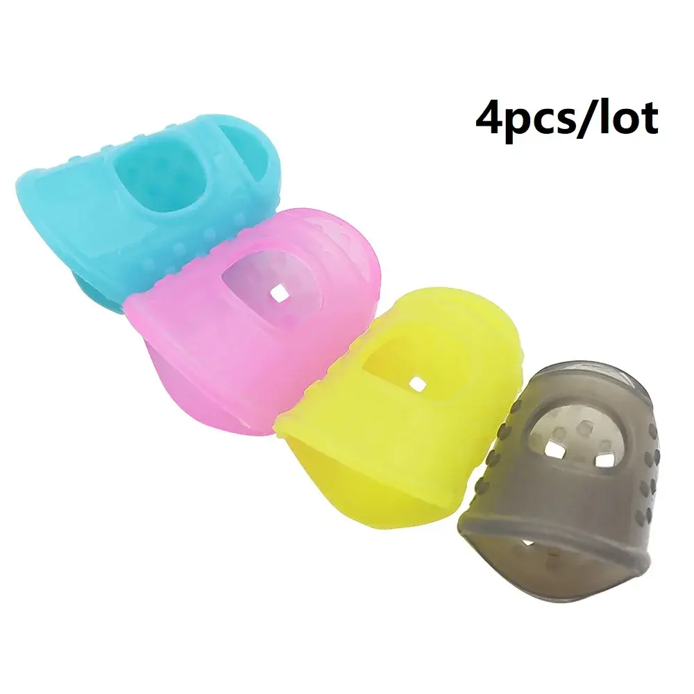 Universal Pressed String Covers para guitarra, protetores de dedos, dedais de silicone, protetores de dedo para guitarra, Ukulele, 4pcs, 5pcs por lote - Image 1
