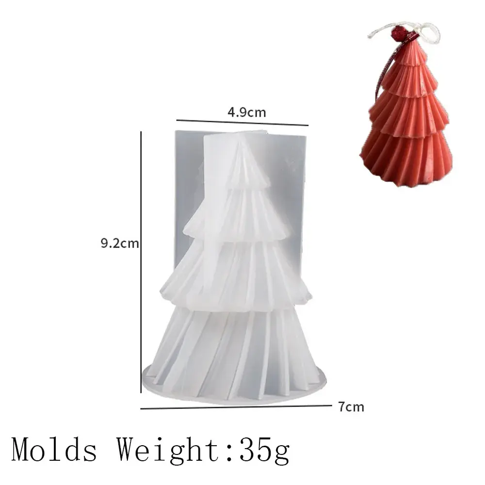 Molde de vela de silicone de pinho geométrico 3d, faça você mesmo, árvore de natal, artesanato, presentes, moldes de resina de sabão aromath, materiais de decoração de casa - Image 1