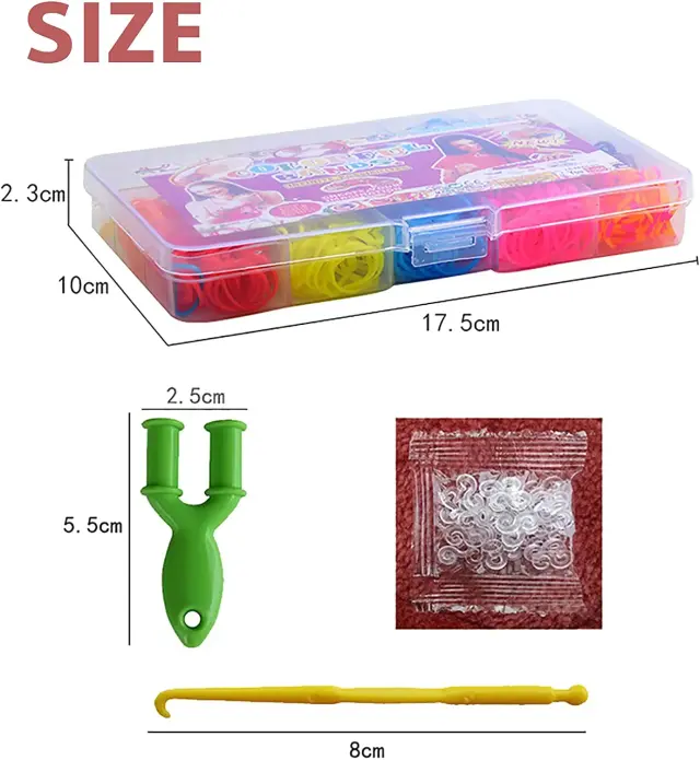 Kit de Faixas de Borracha Coloridas para Pulseiras - 600 Peças