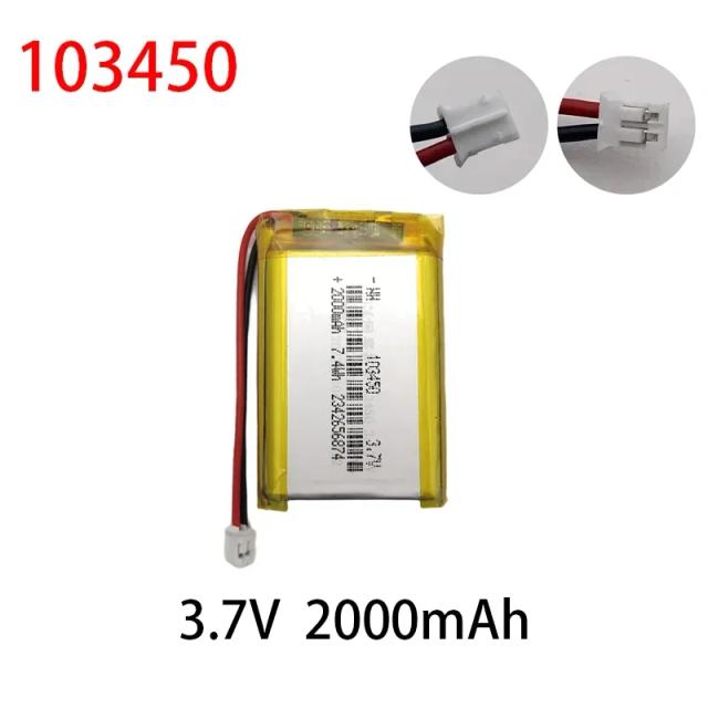 Bateria Recarregável de Lítio Polímero 3.7V 2000mAh Ideal para Gravadores de DVD, Auriculares, E-books, Câmeras, MP3 e Navegadores GPS