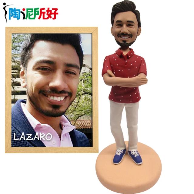 Figura Bobblehead Personalizada Feita à Mão - Estatueta 3D em Argila
