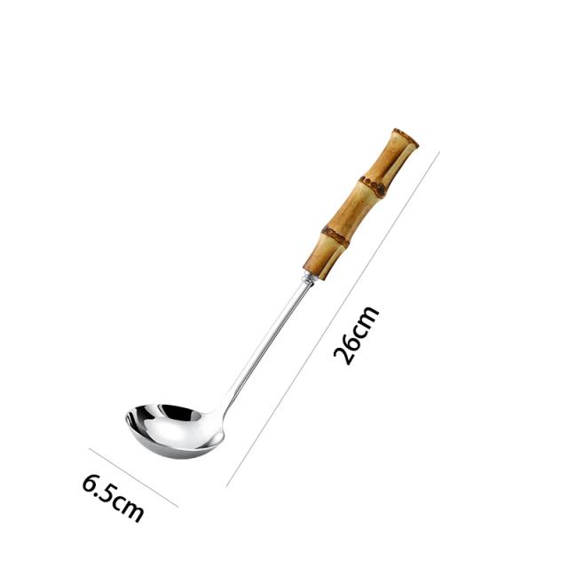 Escorredor de Macarrão Aço Inox 304 com Cabo de Bambu - Ferramenta Prática para Cozinha