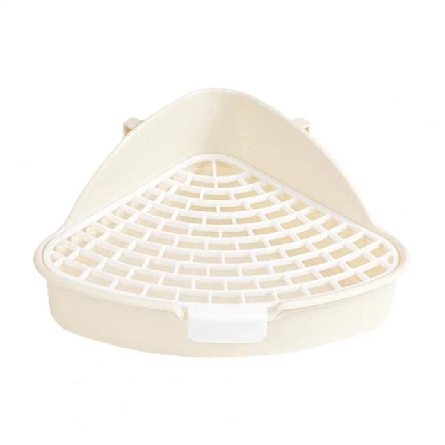 Caixa de Areia Triangular Sanitária para Pequenos Animais como Coelhos, Furões e Cobaias