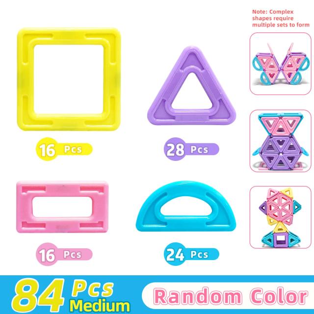 Blocos Magnéticos 3D Macaron Médios - Brinquedo Educacional Sensorial
