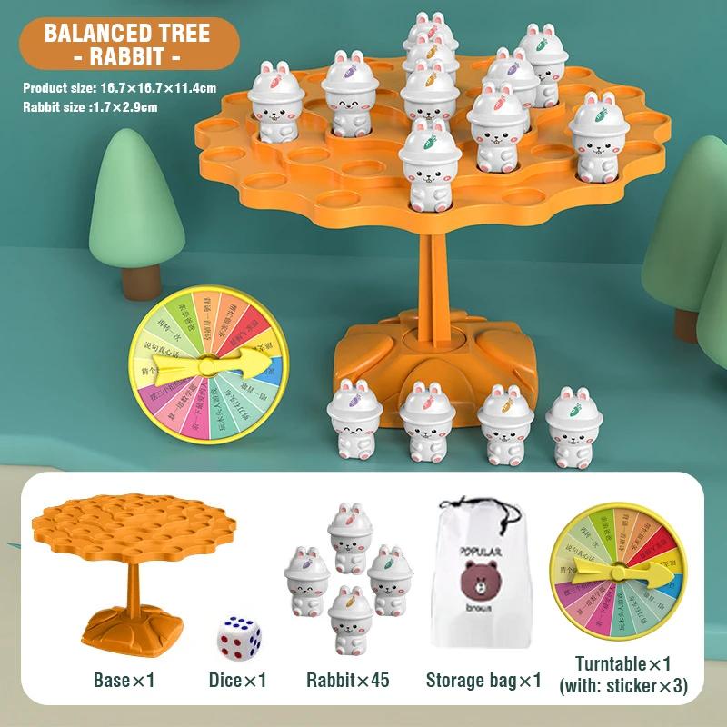 Diversão sapo equilíbrio árvore crianças matemática brinquedos balanceamento jogo de tabuleiro pai-filho interação mesa equilíbrio jogo brinquedo presente para crianças - Image 1