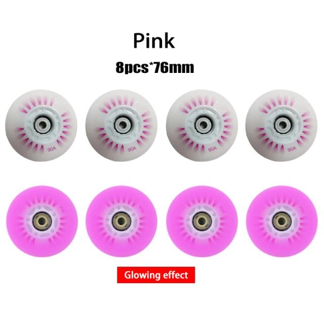 Rodas Luminescentes Flash Patins Inline 90A LED 8 Unidades