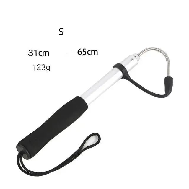 Gaff de Pesca Telescópica 120cm Aço Inoxidável e Alumínio para Pesca de Grande Porte
