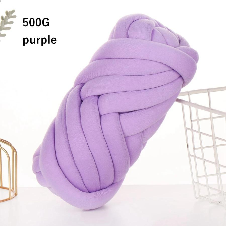 Fio de algodão grosso Chunky, lã tubular, fio de crochê tubo para chapéu cobertor DIY e tricô manual, braço volumoso Roving, Spin Yarn, 500g, 1kg - Image 1