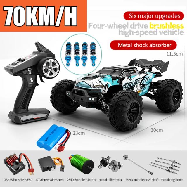 Carro RC Off Road 4x4 Alta Velocidade 70 km/h Monster Truck 1/16