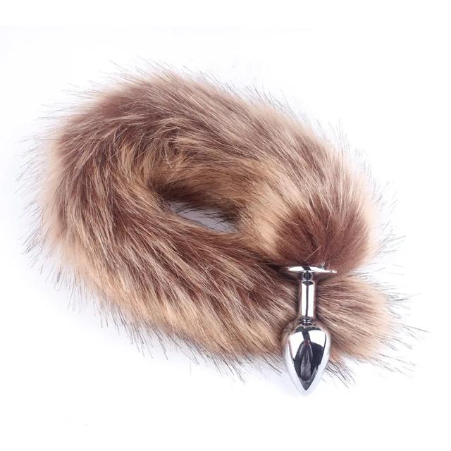 Fox anal plug bonito cauda metal material de alta qualidade fácil limpeza macio confortável portátil para iniciante casal brinquedo ótimo presente