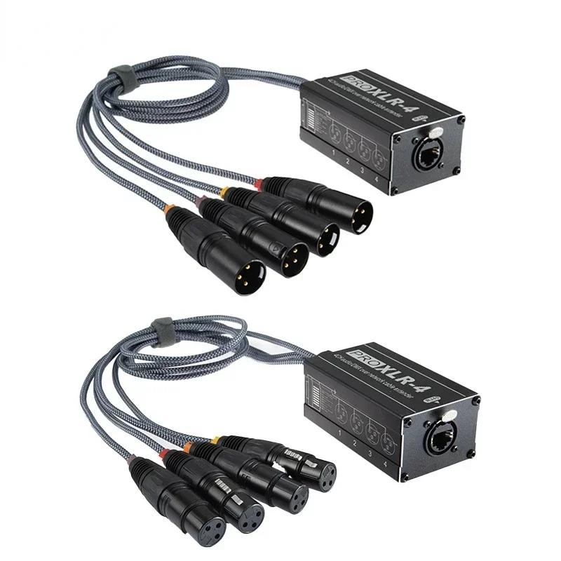 Rj45 para cabo de áudio xlr, 1 par, divisor feminino e masculino, cabo cobra, extensão de rede, palco, gravação em estúdio - Image 1