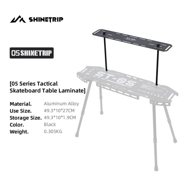 ShineTrip Outdoor 05 Mesa de Skate de Alumínio Sistema Tático Dobrável 20kg