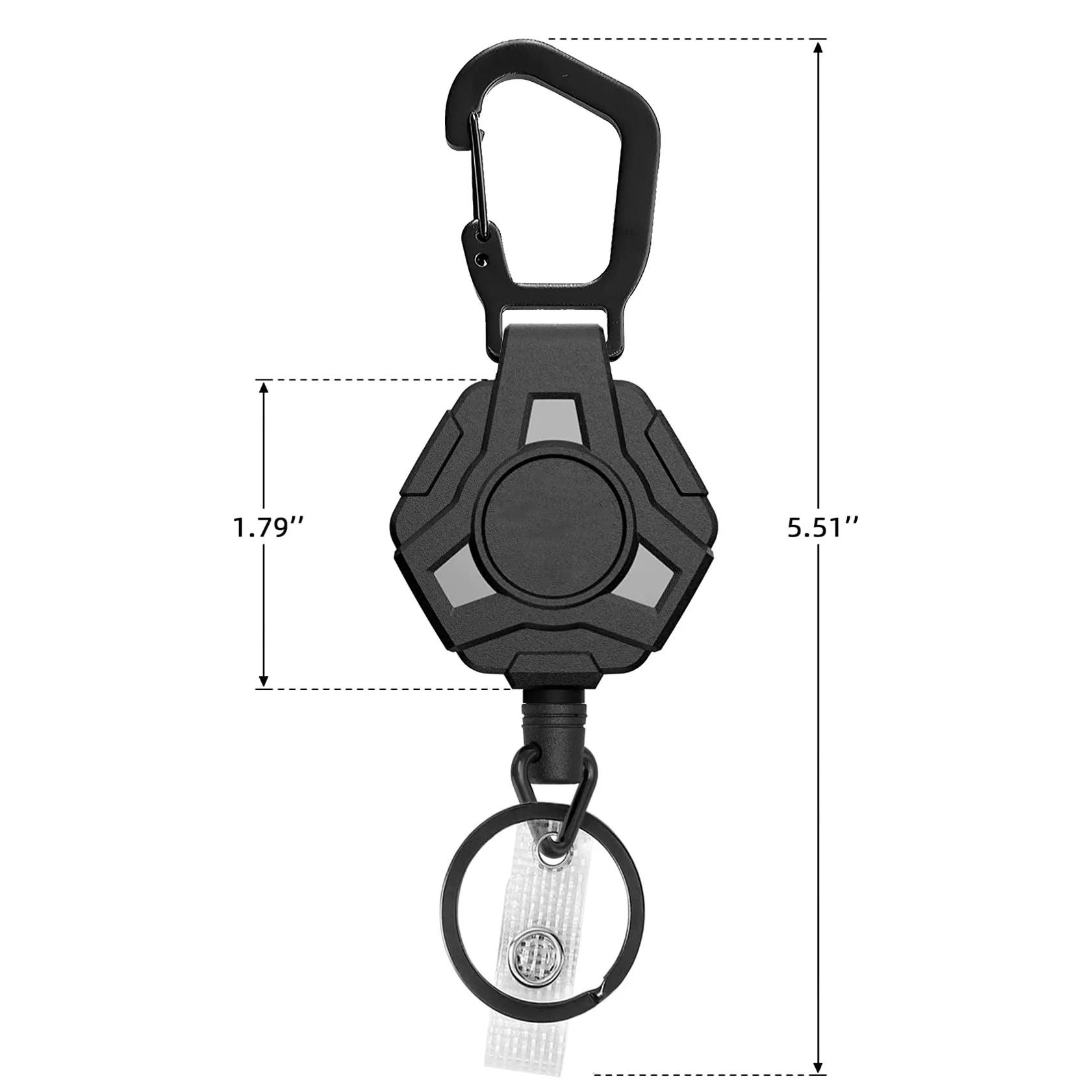Pesca retrátil anti-perdido puxar chaveiro crachá keeper metal cordão nome tag titular do cartão carretel recoil anel clipes fivela ferramentas - Image 1