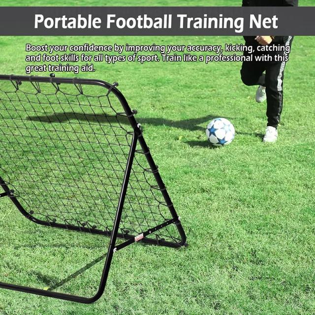 Rede de Futebol Rebounder 100x100cm com 20 Cordas Elásticas para Treinamento de Goleiro
