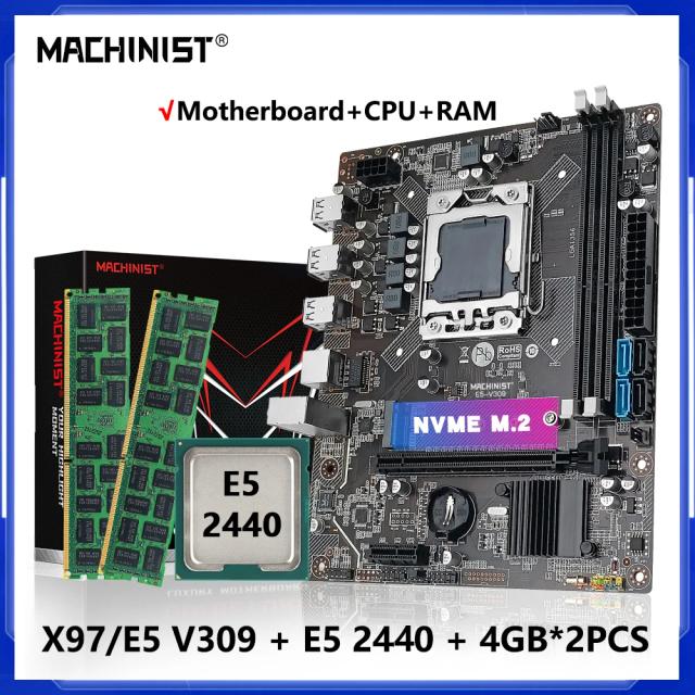 MACHINIST X79 Placa-mãe Combo E5 V309 LGA 1356 DDR3 NVME SATA M-ATX