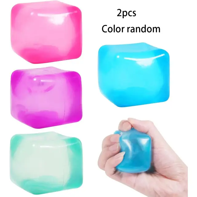 Cubo de gelo de gel Brinquedo de descompressão Quadrado Mole Bola de estresse Brinquedos de apertar Alívio do estresse Brinquedo sensorial