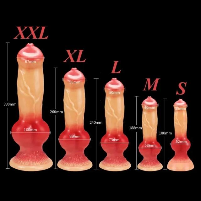 Plugue Anal Realista Enorme para Cachorro - Silicone com Ventosa - 5 Tamanhos