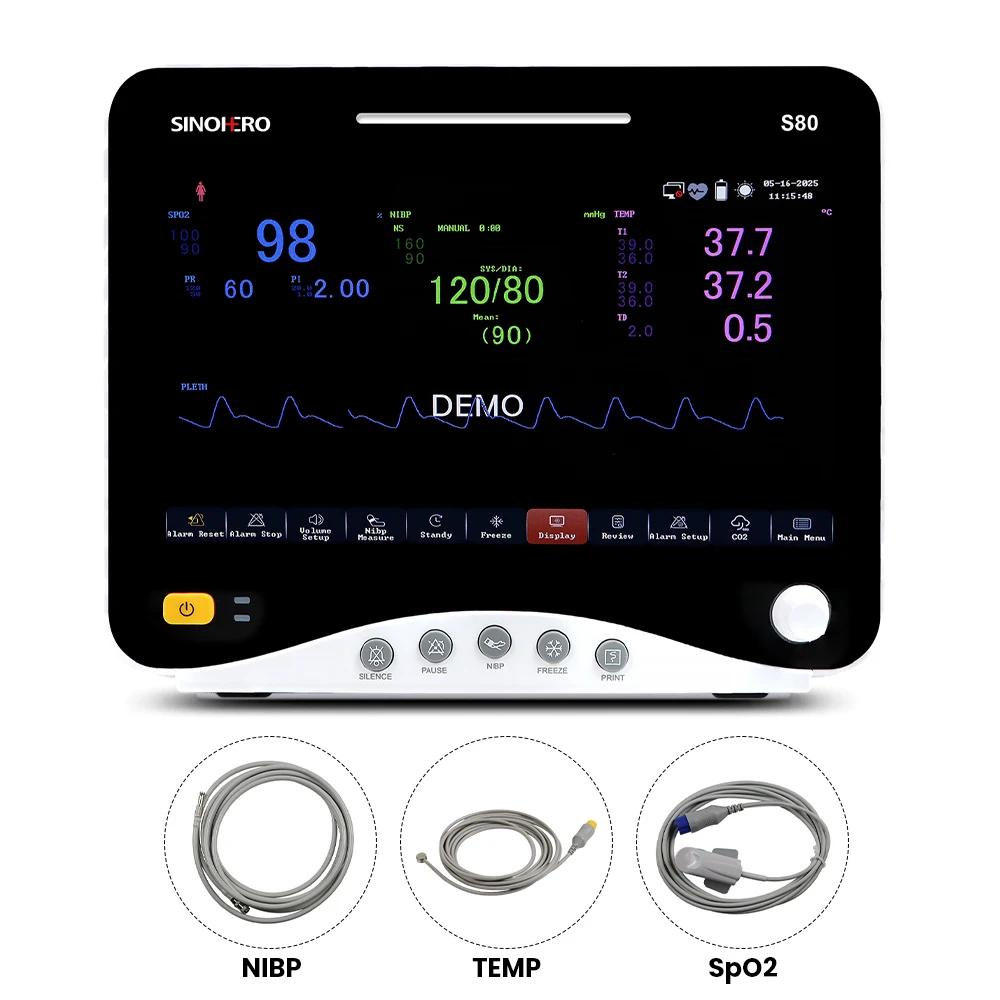 S80A 10,1 '' Multi-parâmetro operado por botão de 3 ou 6 parâmetros Monitor de paciente ICU monitoramento de sinais vitais - Image 1