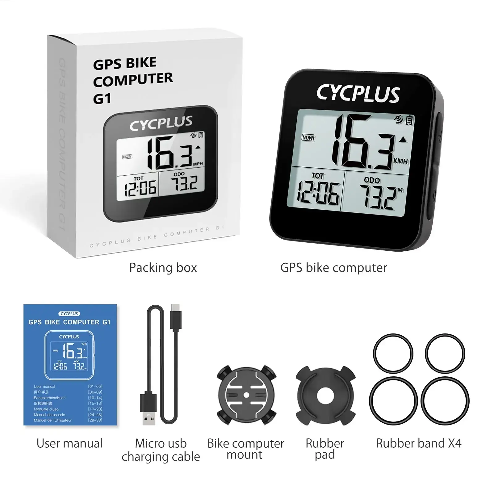 CYCPLUS-G1 Bicicleta Computador GPS Velocímetro, Acessórios De Bicicleta Sem Fio, Odômetro Ciclismo Impermeável, Odômetro Ciclismo - Image 1