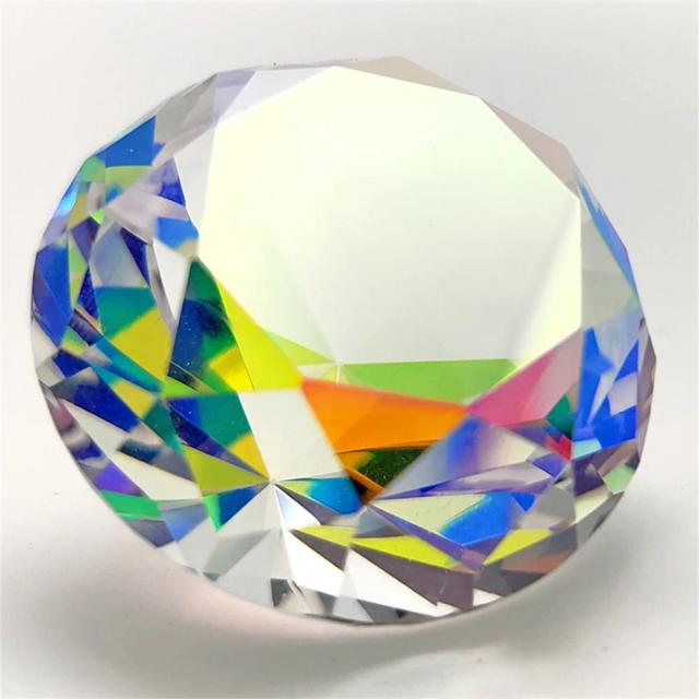 Prisma de Cristal K9 3-8cm Arco-Íris Pedra Preciosa Decoração de Mesa