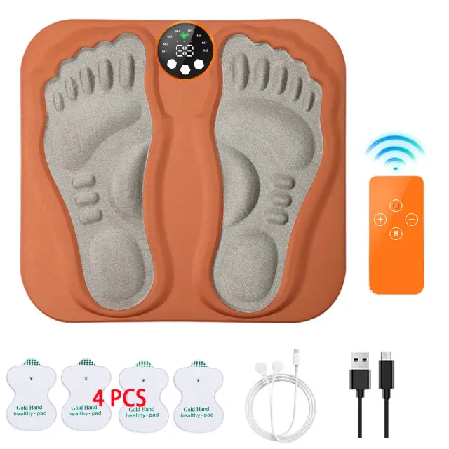 Almofada Massageadora EMS Portátil para Pés - Estimulador Muscular Elétrico