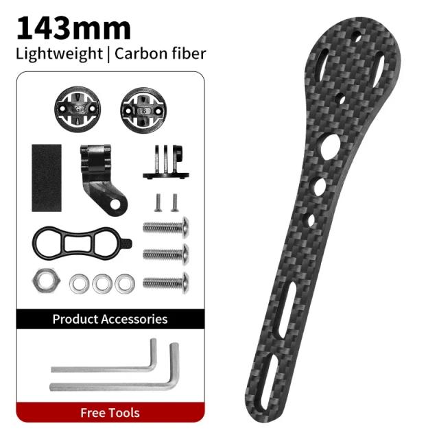 Bucklos Suporte de Guidão de Bicicleta em Fibra de Carbono para Garmin 143mm