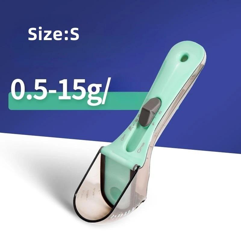 Colher Medidora Ajustável Pet com Medição De Plástico Pet Scoops, Copos para colher de comida de gato Colher de comida para cães - Image 1