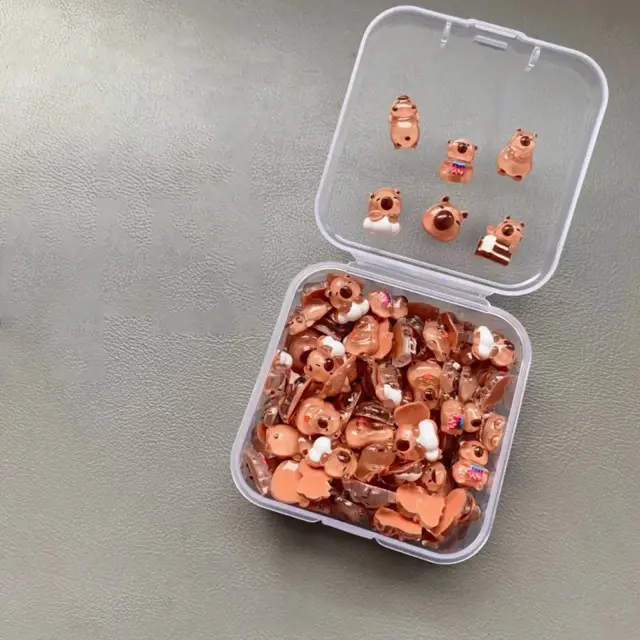 100 Pçs Mini Capivara Miniaturas Estatuetas Animais Jardim De Fadas Ornamento De Mesa Micro Paisagem DIY Artesanato Decoração