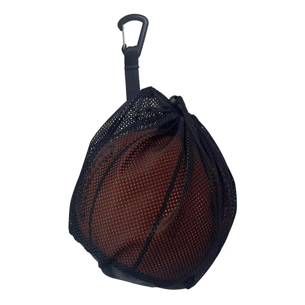 Saco de bola única saco de malha para transporte único vôlei basquete futebol vôlei saco de malha bolsa de bola clipe em - Image 1