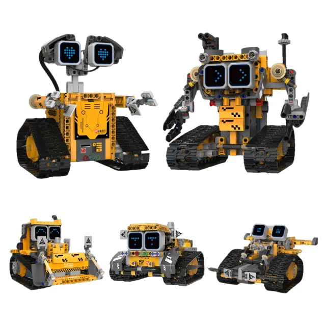 Display Digital 5 em 1 Robô Transformável Blocos de Construção Brinquedo Infantil