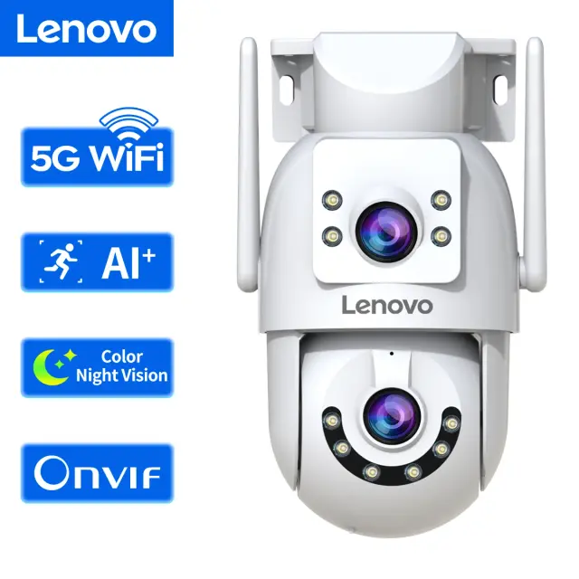 Lenovo Câmera de Vigilância 4K Lente Dupla PTZ 5G WiFi