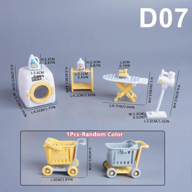 Casa de Boneca 1:12 Mini Cozinha Mesa de Jantar Acessórios para Casa de Bonecas