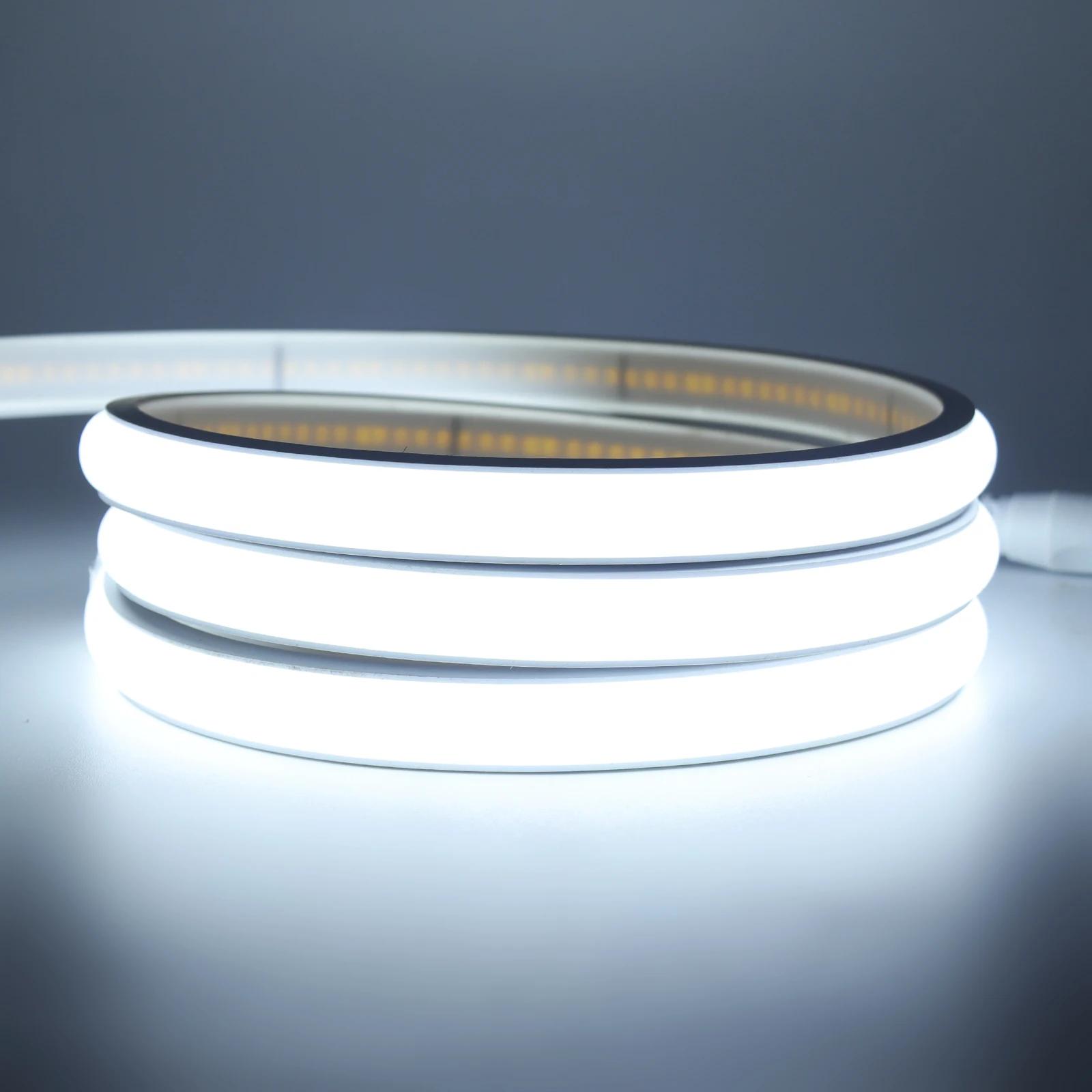 Luz de tira conduzida cob impermeável 12v 24v flexível conduziu a luz de néon 0.5-20m 320leds iluminação linear de alta densidade luzes led cob - Image 1