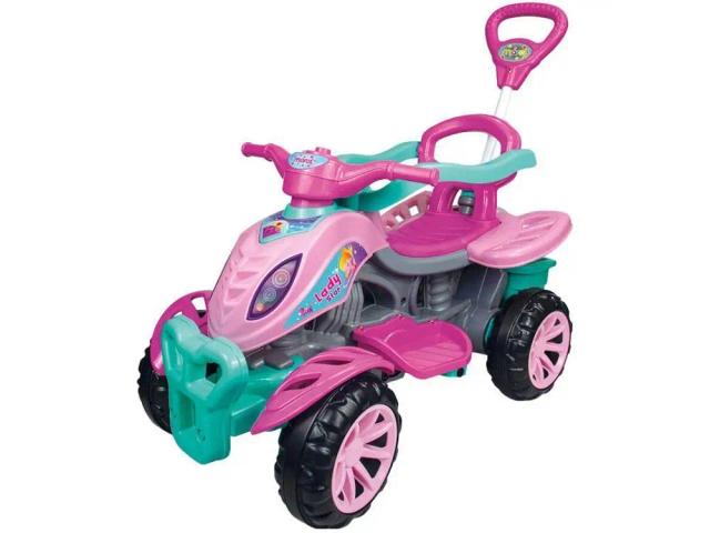 Maral Carrinho de Passeio Lady Star com Pedal Rosa 2 em 1