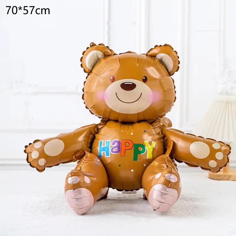 Balão de bolo de aniversário com base, balão de folha de pé, balão de bolo fofo, crianças, meninos, meninas, decoração de festa de aniversário, chá de bebê - Image 1