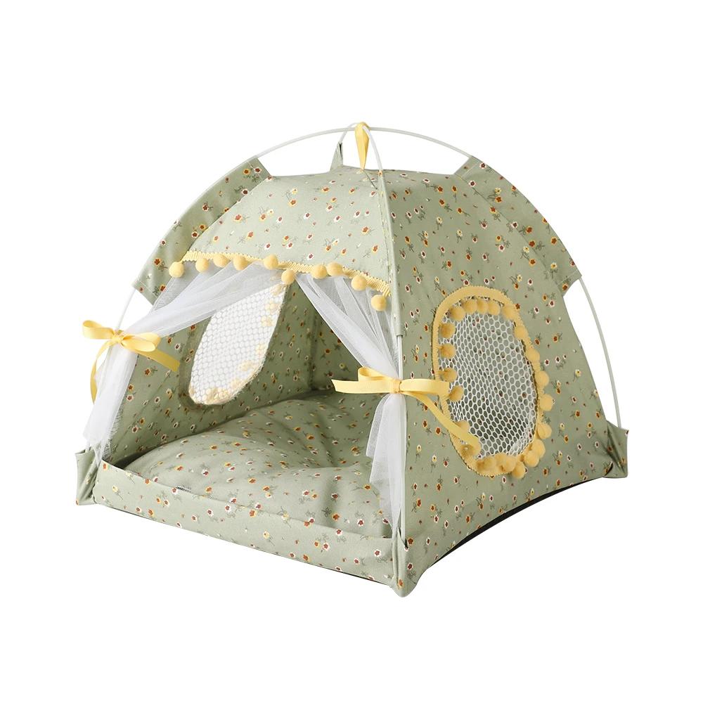 Camas para cães pet canil ninho de gato princesa almofada viagem tenda do gato ao ar livre cama do cão para pequeno filhote de cachorro médio interior caverna casa de estimação sofá - Image 1