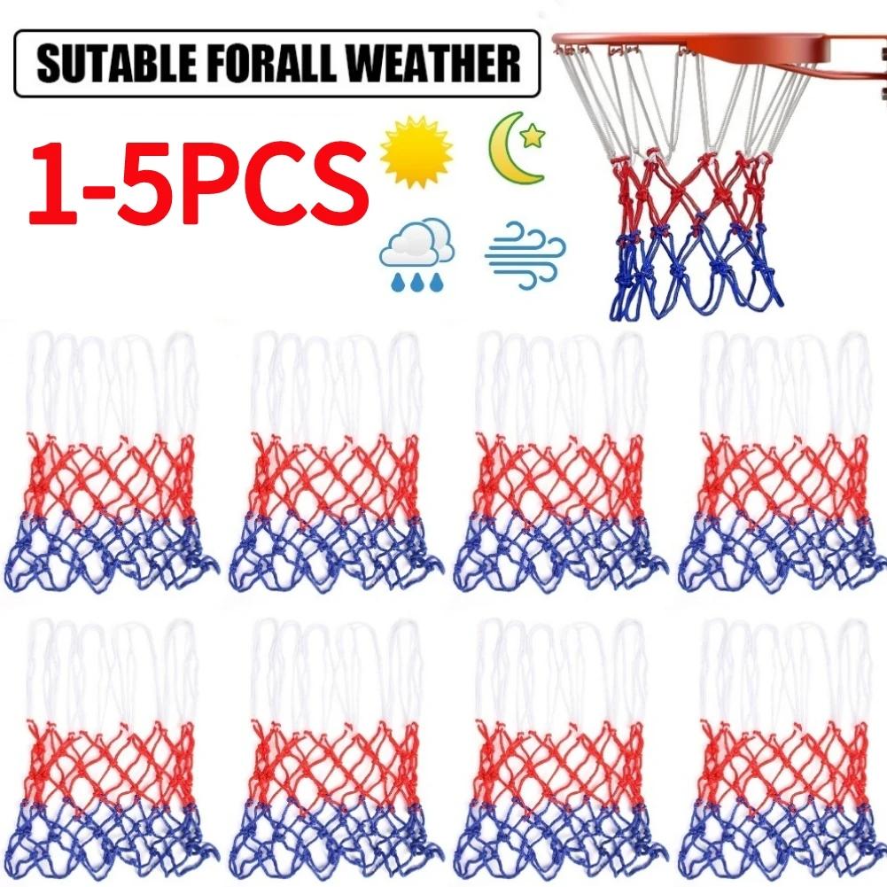 Cesta de basquete net esportes ao ar livre cesta de basquete padrão rede de malha all-weather tri-color esportes entretenimento - Image 1