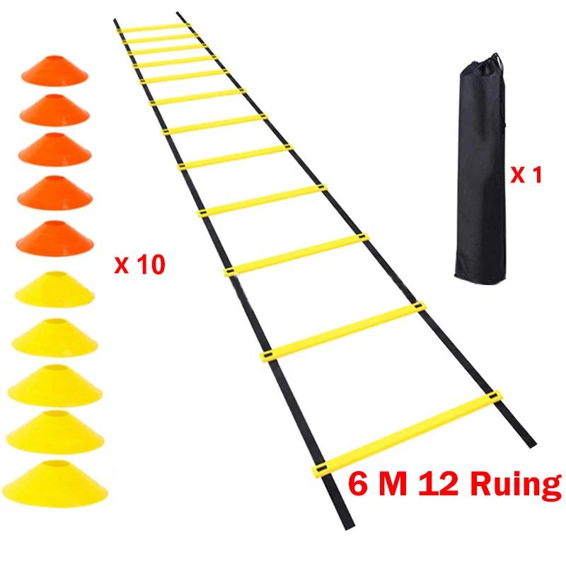 Conjunto de escada de agilidade futebol velocidade pára-quedas cones conjunto futebol velocidade treinamento escada esportes correndo equipamentos - Image 1