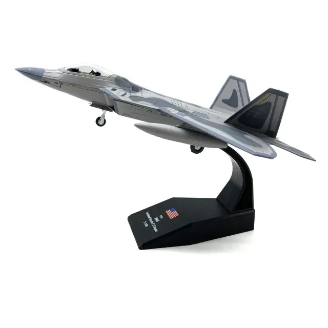 F22 Stealth Raptor Fighter Modelo Diecast Metal 1:100
