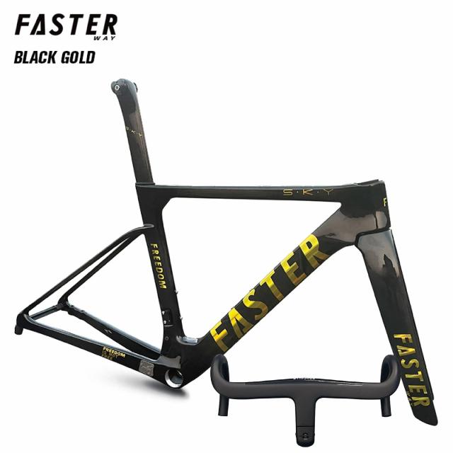 Fasterway T47 Freedom Frameset Quadro de Estrada Bicicleta Carbono com Garfo Selim Braçadeira Fone de Ouvido Guiador 32c Freio a Disco