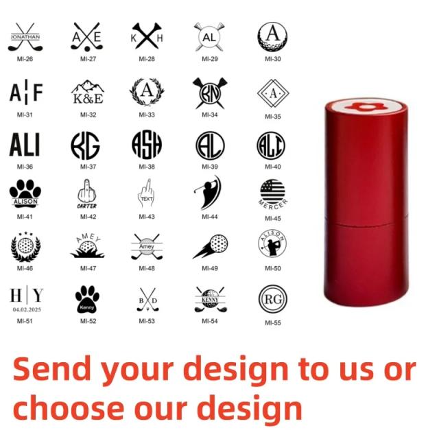 Carimbo Personalizado de Bola de Golfe - Logotipo e Monograma - Marcador de Bola para Golfistas