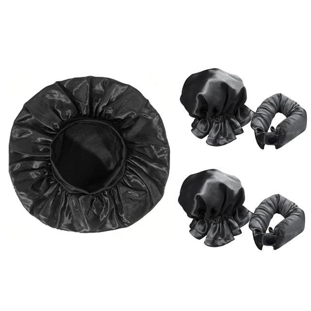 Touca de Dormir Cetim Kit Modelador de Cabelo Sem Calor
