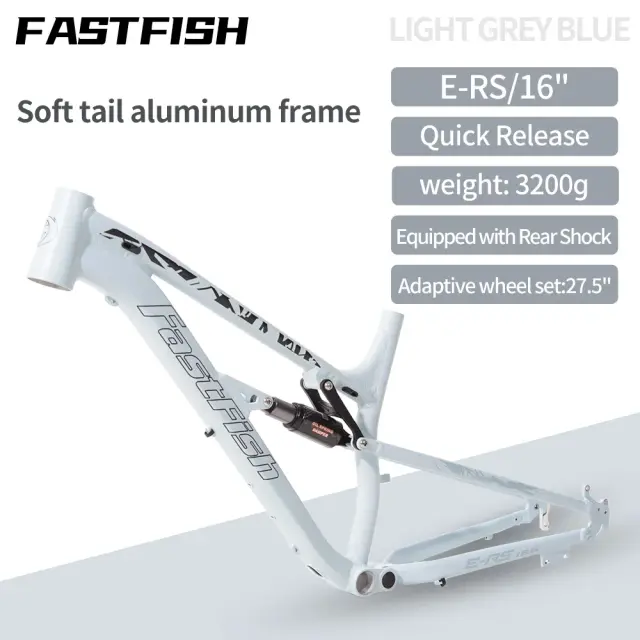 FASTFISH 2024 XC Full Suspension MTB Bike Frame 16 Inch 27.5er Aluminum Alloy
