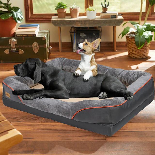 Cama Ortopédica à Prova d'Água Extra Grande para Cães com Espuma Confortável e Design Lounge