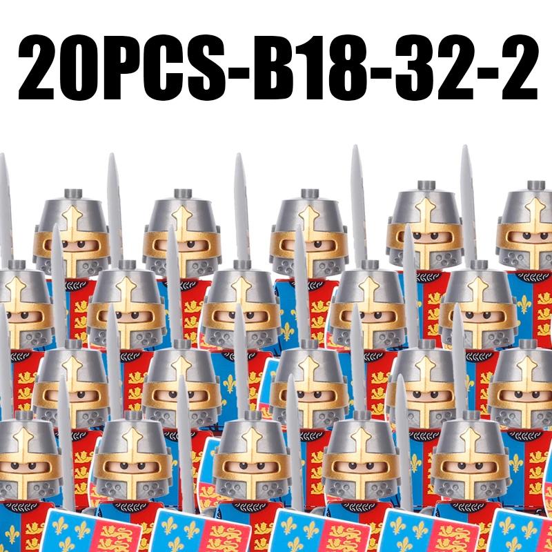 Moc medieval militar cavaleiro soldado figuras blocos de construção castelo roma guarda leão exército infantaria escudo espada arma tijolos brinquedo - Image 1